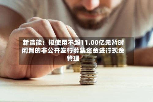 新洁能:拟使用不超11.00亿元暂时闲置的非公开发行募集资金进行现金管理-第2张图片