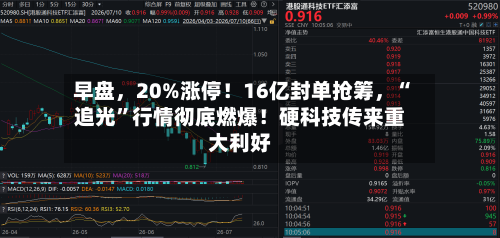 早盘	，20%涨停！16亿封单抢筹，“追光	”行情彻底燃爆！硬科技传来重大利好-第3张图片