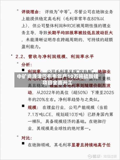 中矿资源津巴布韦年产10万吨硫酸锂项目全面开工-第1张图片