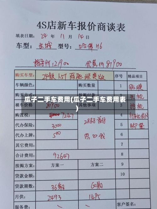 瓜子二手车费用(瓜子二手车费用表)-第3张图片