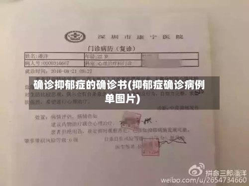 确诊抑郁症的确诊书(抑郁症确诊病例单图片)-第3张图片